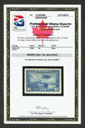 Airmail, 1938, 6¢ blue (Scott C6), Margin proportions in perfect ...