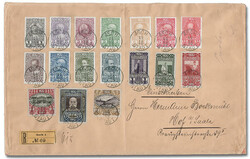 1910, Emperor's Birthday Jubilee, 1h to 10k complete (Scott 128-144), ...