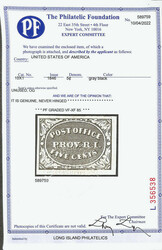 Providence, R.I., 1846, 5¢ gray black (Scott 10X1), o.g., never ...