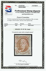 1847, 5¢ red brown (Scott 1), fresh and sound with clean detail and ...