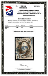 1847, 5¢ brown (Scott 1 var.), fresh with strong color and just four ...