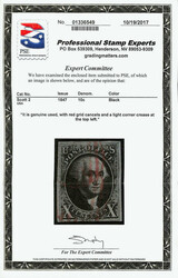 1847, 10¢ black (Scott 2), pretty four-margined example (close at ...