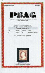 1857, 3¢ brownish carmine, type I (Scott 25 var.), o.g., hinged, ...