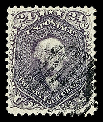 1861, 24¢ violet, thin paper (Scott 70c), choice example with bold ...