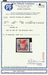 1869, 30¢ ultramarine & carmine (Scott 121), part o.g., sound with ...