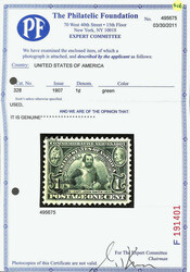 1907, 1¢ Jamestown (Scott 328), a stunner with proof-like color and ...