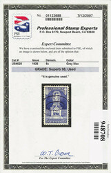 1926, 5¢ Ericsson (Scott 628), Superb, with 2007 P.S.E. certificate ...