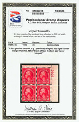 1926, 2¢ Washington, type I, carmine lake color error, rotary press ...