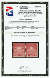 1929, 2¢ Edison, rotary press coil (Scott 656), pair, Radiant color, ...