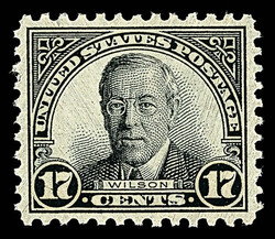 1931, 17¢ Wilson, rotary press printing (Scott 697), eye-pleasing ...