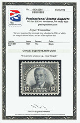 1931, 17¢ Wilson, rotary press printing (Scott 697), eye-pleasing ...