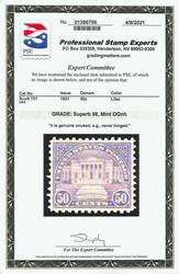 1931, 50¢ Arlington Amphitheater, rotary press printing (Scott 701), ...