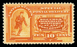 Special Delivery, 1893, 10¢ orange (Scott E3), o.g., never hinged, ...