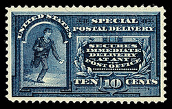 Special Delivery, 1894, 10¢ blue, unwatermarked (Scott E4), o.g., ...