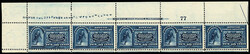 Special Delivery, 1895, 10¢ blue (Scott E5), full top margin plate ...