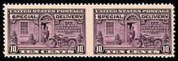 Special Delivery, 1927, 10¢ red lilac, horizontal pair, imperf. ...