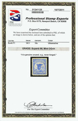 Registry, 1911, 10¢ ultramarine (Scott F1), powerful color and ideal ...