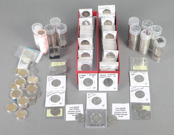 Collection Of Standing Liberty, Washington, & ATB Quarters Including ...