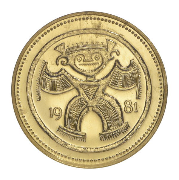 1981 FM Panama 100 Balboas Ceremonial Mask Gold Coin NGC MS69, NGC ...
