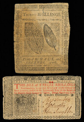 PA and NJ. Colinial Bankote Pair, Lot of 2 notes, Includes ...