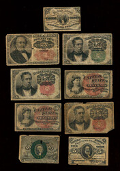 U.S. Fractional Currency Collection 1860-70s, Lot of 16 Fractional ...