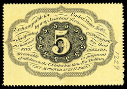 Fr. 1228 5 Cents First Issue, Perforated (Fr-1228), Rothert-2, ...