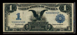 Group of (4) 1899 $1 Black Eagle Silver Certficates, condition ranges ...