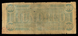 Group of (2) $100 Confederate State Of America Bank Notes, 1862-1864, ...