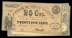 Confederacy, State of North Carolina, Lot of 10 Notes, 1862, Lot of ...
