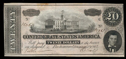 Group of (8) Fr. T-67 1864 $20 Confederate States Of America CSA Bank ...