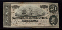 Group of (8) Fr. T-67 1864 $20 Confederate States Of America CSA Bank ...