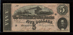 Group of (4) Confederate States Of America CSA Bank Notes, 1864 ...
