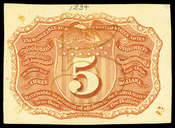 Fr. 1234 5¢ Second Issue (Fr-1234), Rothert-19? With overprint. ...