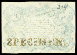 Fr. 1238 5¢ Third Issue Uniface Reverse Specimen (Fr-1238), Uniface ...