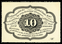 Fr. 1241 10¢ First Issue Perforated Edges (Fr-1241), Rothert-5, ...
