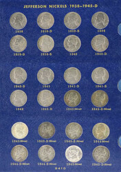 U.S. Jefferson Nickel Collection, 1938-2005, albums contain 201 ...