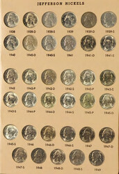 U.S. Jefferson Nickel Collection, 1938-2002, album contains all mint ...