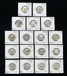 Assortment Of Seated Liberty, Barber, Mercury & Roosevelt Dimes, ...