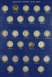 Collection of (148) 10C Mercury Dimes, 1916-1945, consists of (2) ...