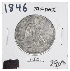 1846 Seated Liberty Silver Half Dollar, Tall Date, please inspect ...