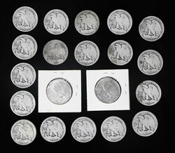 Group of (20) Walking Liberty Silver Half Dollars, 1917-1945, ...