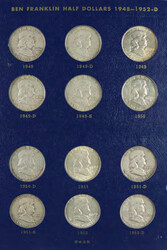 Collection of (37) Franklin Half Dollars, 1948-1963, housed in a ...