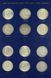 Complete Set of (35) Franklin Half Dollars, 1948-1963, housed in a ...