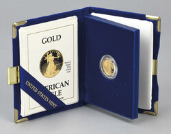 1989-P $5 American Gold Eagle Proof. 9167 fine; 1/10 oz; ...