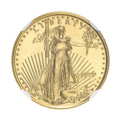 1999 $5 American Gold Eagle NGC MS70, Honoring A Guide Book Of United ...