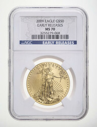 2009 $50 American Gold Eagle NGC MS70 Early Releases, NGC graded Mint ...