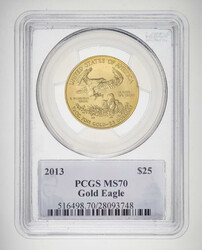 2013 $25 American Gold Eagle PCGS MS70, Signed By The U.S. Mint ...