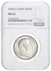 1906 Indian Rupee Edward VII Silver Coin British Empire Graded NGC ...
