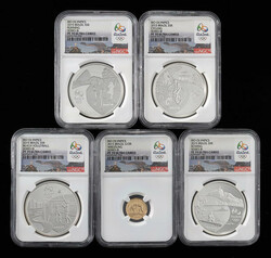 2016 Rio Olympics (5) Coin Silver & Gold NGC PF70 Ultra Cameo Proof ...