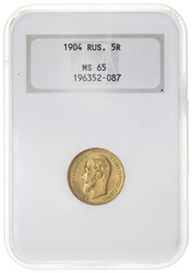 Russia, 5 Rubles, Nicholas II, Uncirculated Gold Coin, 1904, NGC ...